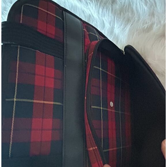 Jazzy by Sherpa Red Tartan Park Avenue Plaid Dog Tote Carrier - Picture 5 of 14